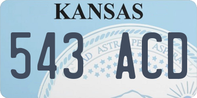 KS license plate 543ACD