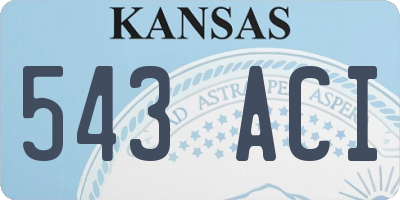 KS license plate 543ACI
