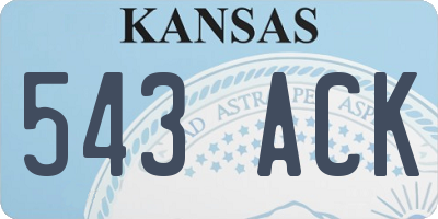 KS license plate 543ACK