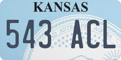 KS license plate 543ACL