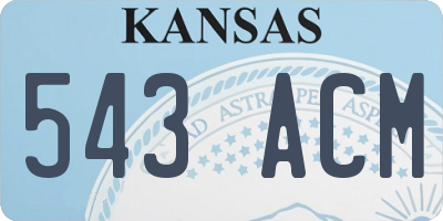KS license plate 543ACM
