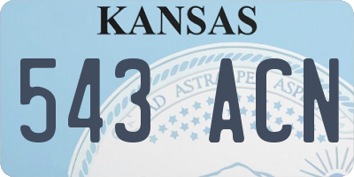 KS license plate 543ACN