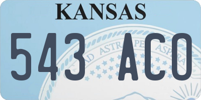 KS license plate 543ACO
