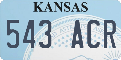 KS license plate 543ACR