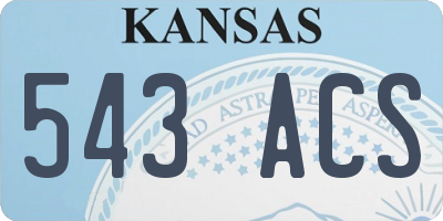 KS license plate 543ACS
