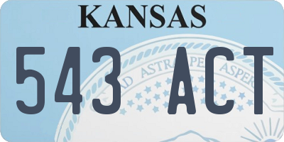 KS license plate 543ACT