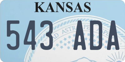 KS license plate 543ADA