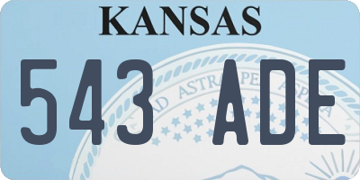 KS license plate 543ADE