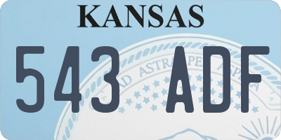 KS license plate 543ADF