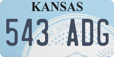 KS license plate 543ADG