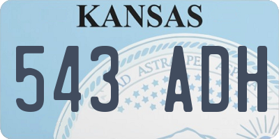 KS license plate 543ADH