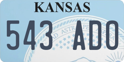 KS license plate 543ADO