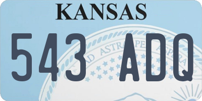 KS license plate 543ADQ