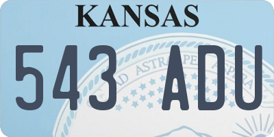 KS license plate 543ADU