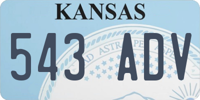 KS license plate 543ADV