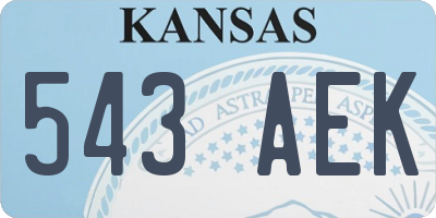 KS license plate 543AEK