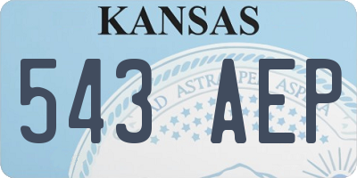 KS license plate 543AEP