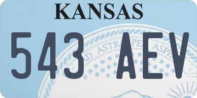 KS license plate 543AEV