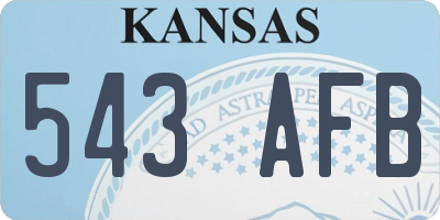 KS license plate 543AFB