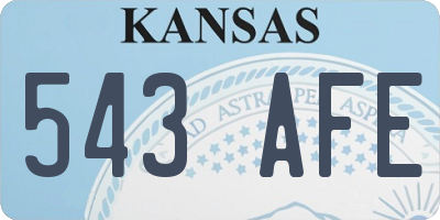 KS license plate 543AFE