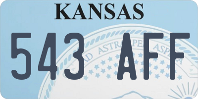 KS license plate 543AFF