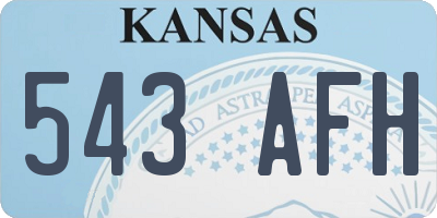 KS license plate 543AFH