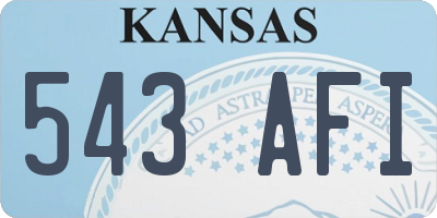 KS license plate 543AFI