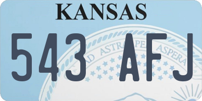 KS license plate 543AFJ