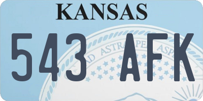 KS license plate 543AFK