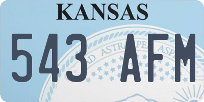 KS license plate 543AFM