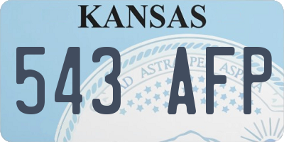 KS license plate 543AFP