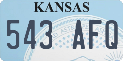 KS license plate 543AFQ