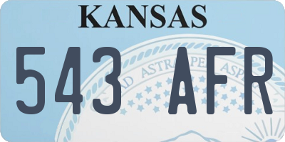 KS license plate 543AFR