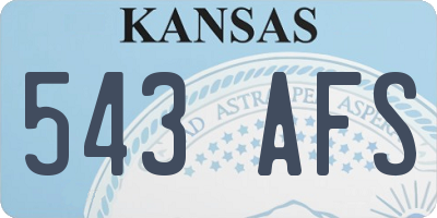KS license plate 543AFS
