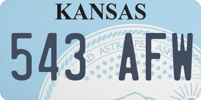 KS license plate 543AFW