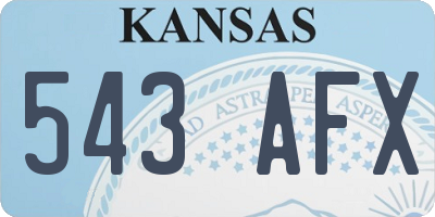 KS license plate 543AFX