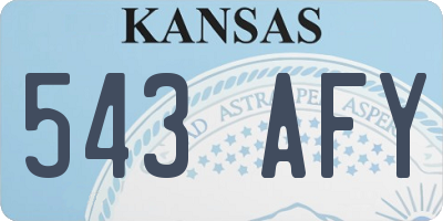 KS license plate 543AFY