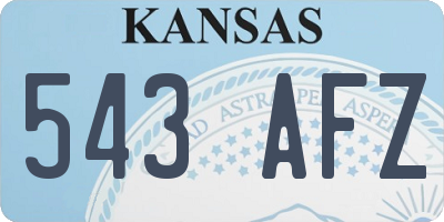 KS license plate 543AFZ