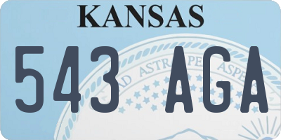 KS license plate 543AGA