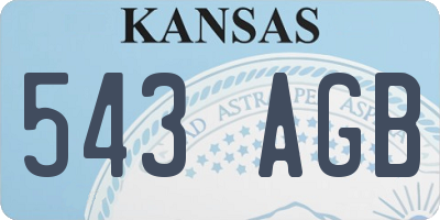KS license plate 543AGB