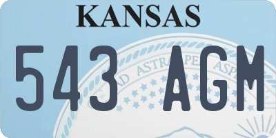 KS license plate 543AGM
