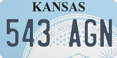 KS license plate 543AGN