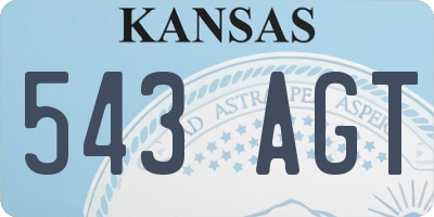 KS license plate 543AGT