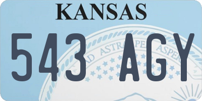 KS license plate 543AGY