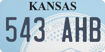 KS license plate 543AHB