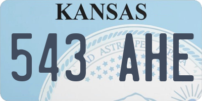 KS license plate 543AHE