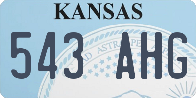 KS license plate 543AHG