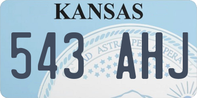 KS license plate 543AHJ