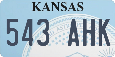 KS license plate 543AHK
