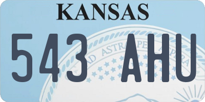 KS license plate 543AHU